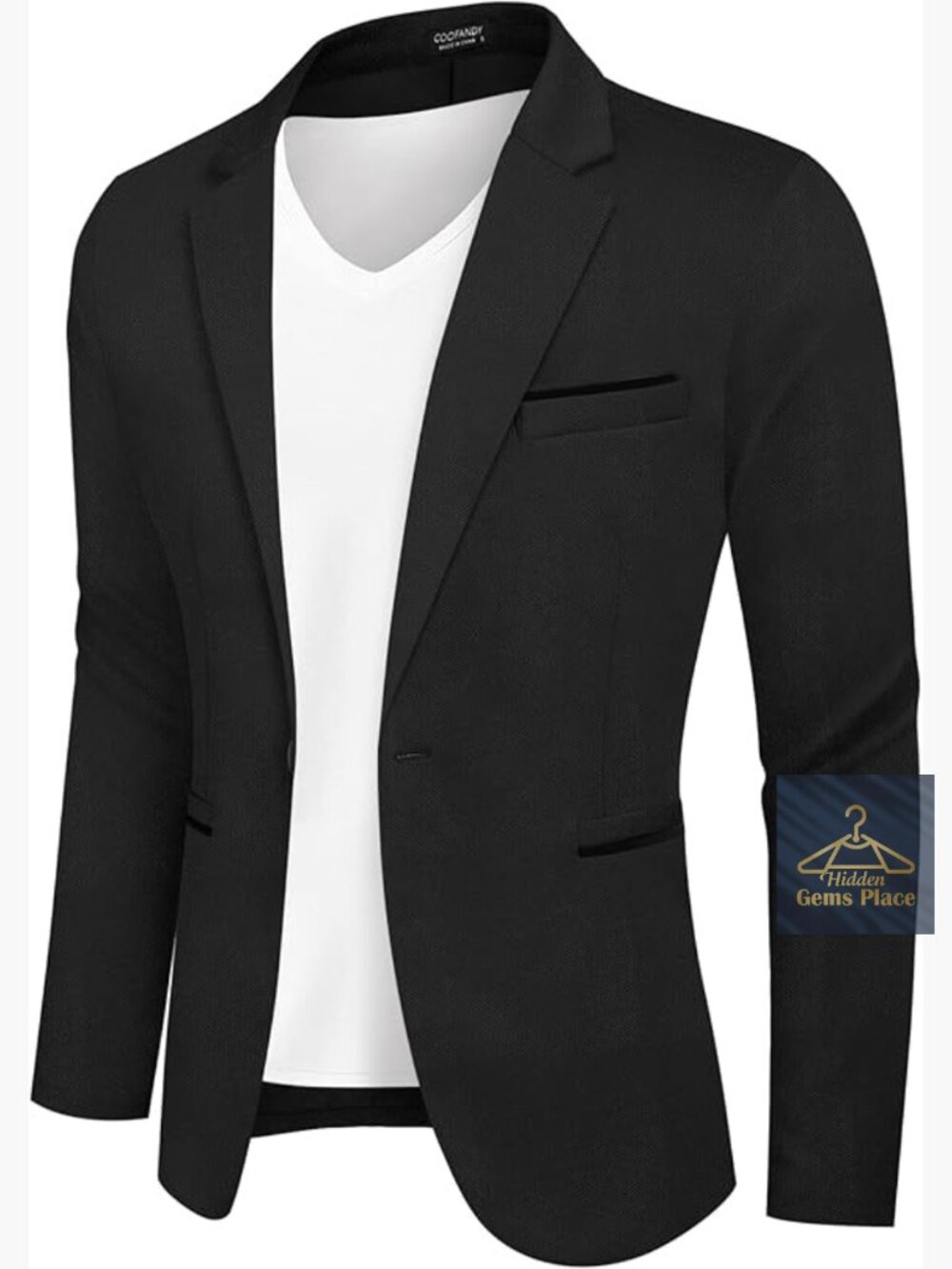 Men's Slim Fit Blazer Notched Lapel One Button Sport Coat Jacket - Picture 1 of 7